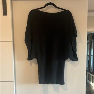 Club Monaco Black Ribbed Batwing Sweater/Mini Dress